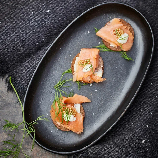 Geräucherter Lachs als Gericht