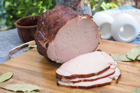 Geräucherter und Gepökelter Schweinelande mit Delikatem Aroma 